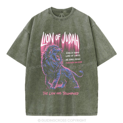 Lion Of Judah Christian Washed T-Shirt