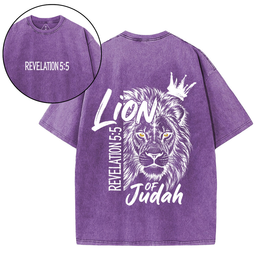 Lion Of Judah Christian Washed T-Shirt