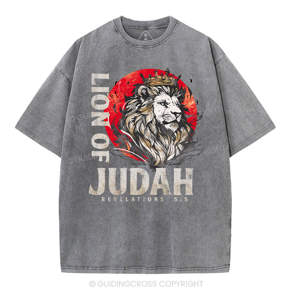 Lion Of Judah Christian Washed T-Shirt