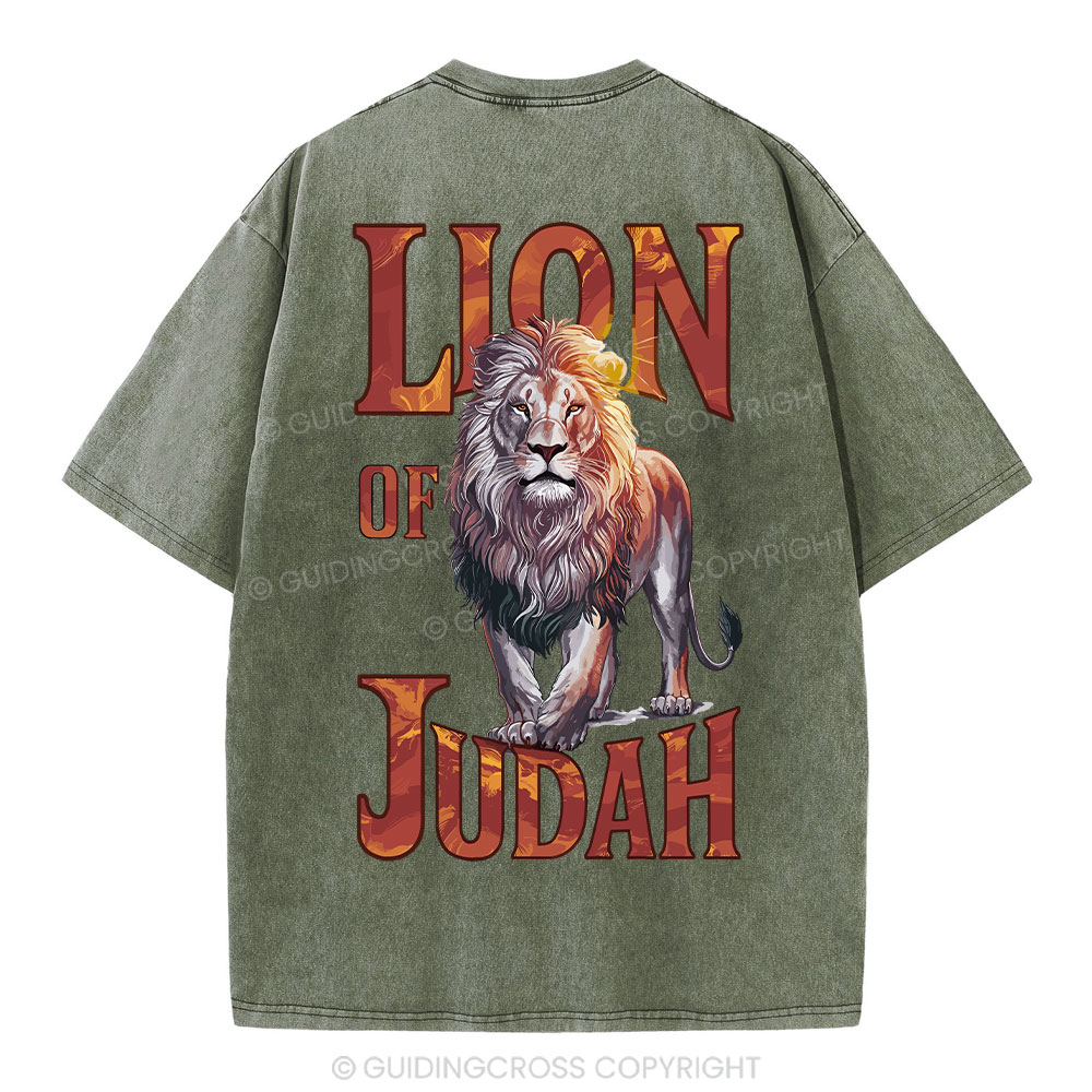 Lion Of Judah Christian Washed T-Shirt