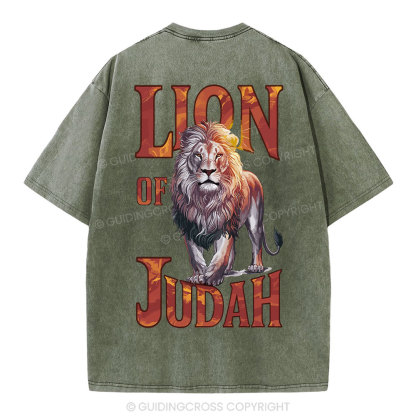 Lion Of Judah Christian Washed T-Shirt