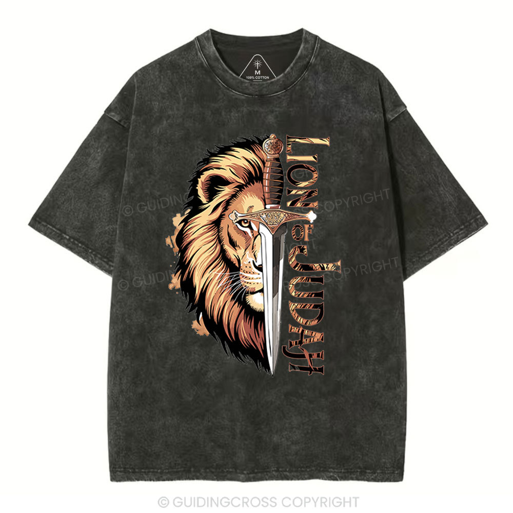 Lion Of Judah Christian Washed T-Shirt