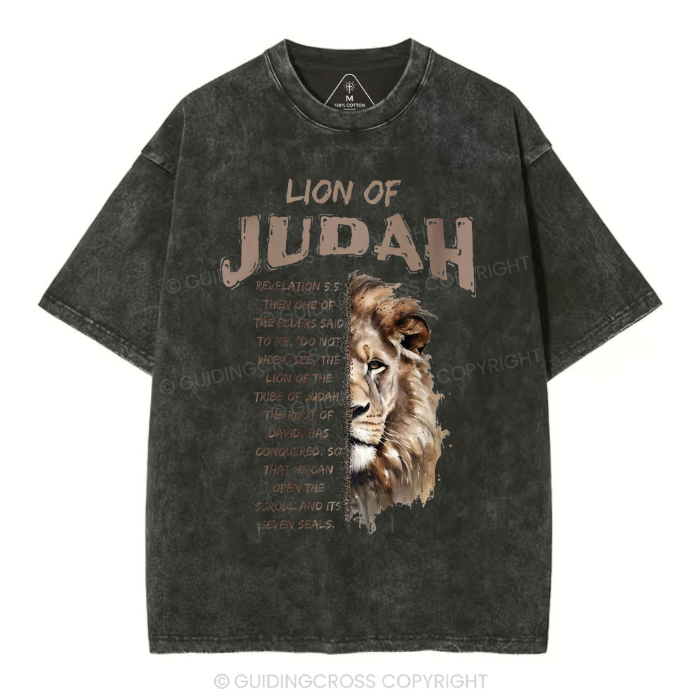 Lion Of Judah Christian Washed T-Shirt