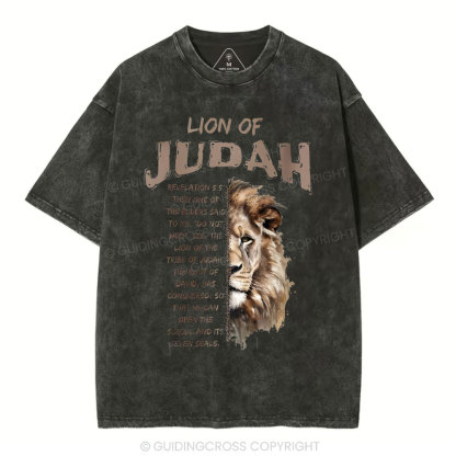 Lion Of Judah Christian Washed T-Shirt