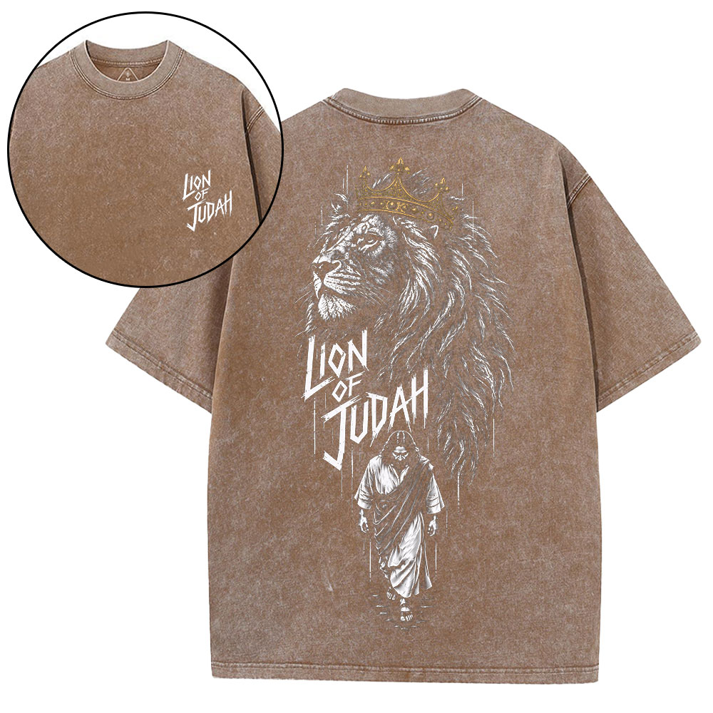 Lion Of Judah Christian Washed T-Shirt