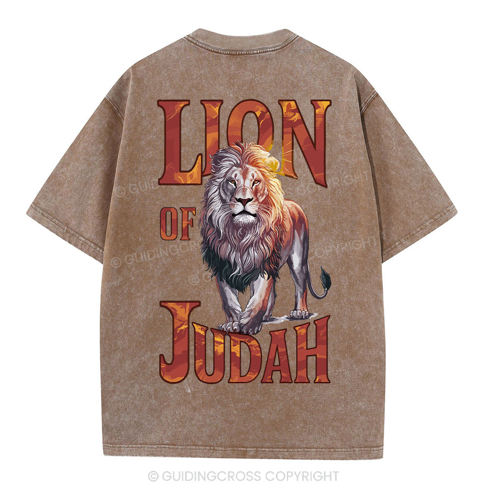 Lion Of Judah Christian Washed T-Shirt