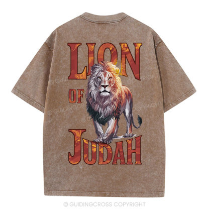Lion Of Judah Christian Washed T-Shirt
