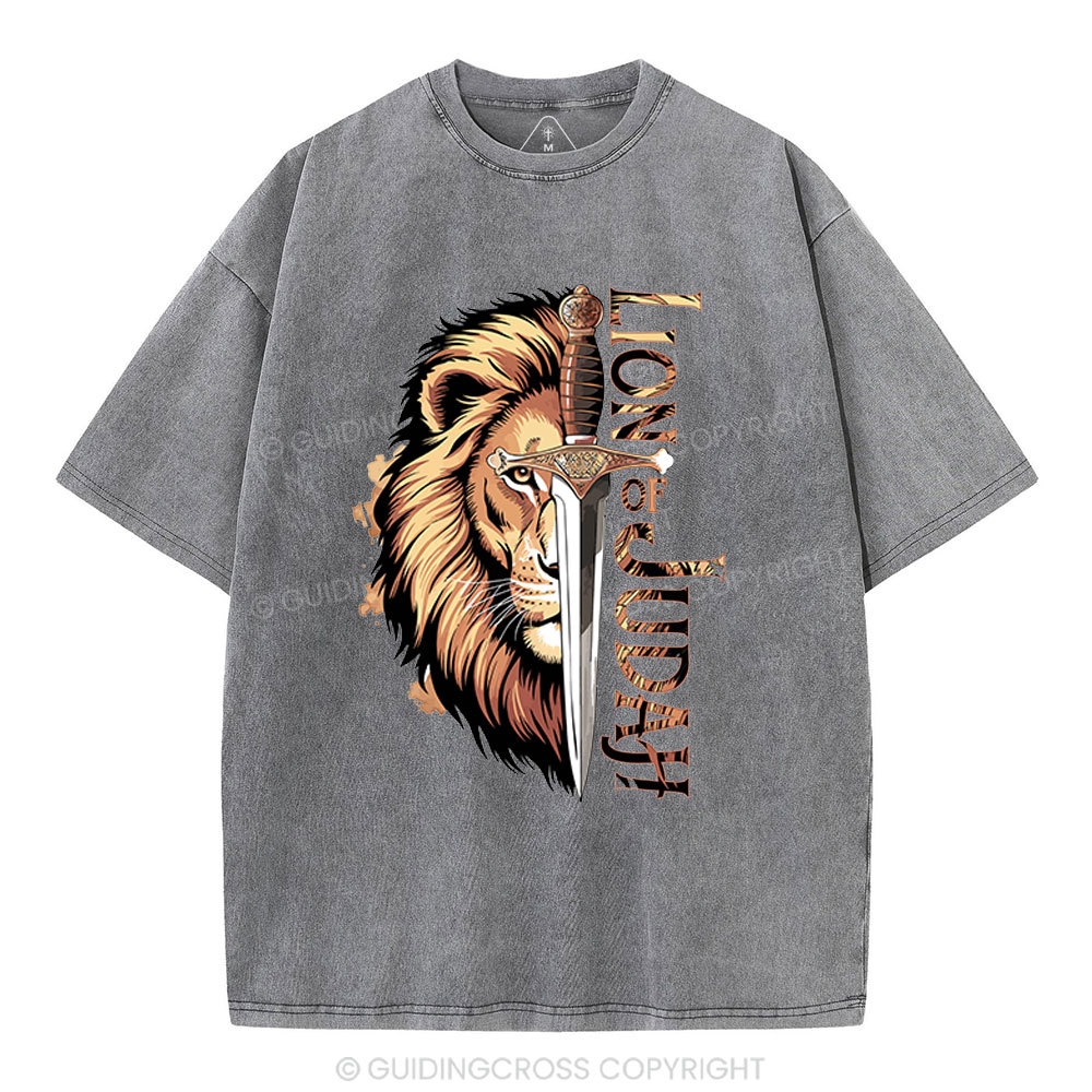 Lion Of Judah Christian Washed T-Shirt