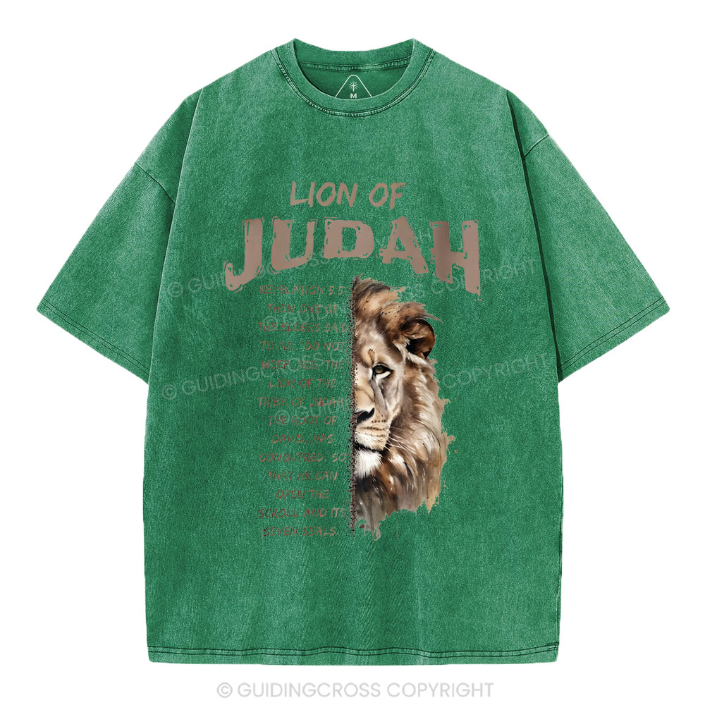 Lion Of Judah Christian Washed T-Shirt