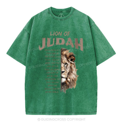 Lion Of Judah Christian Washed T-Shirt