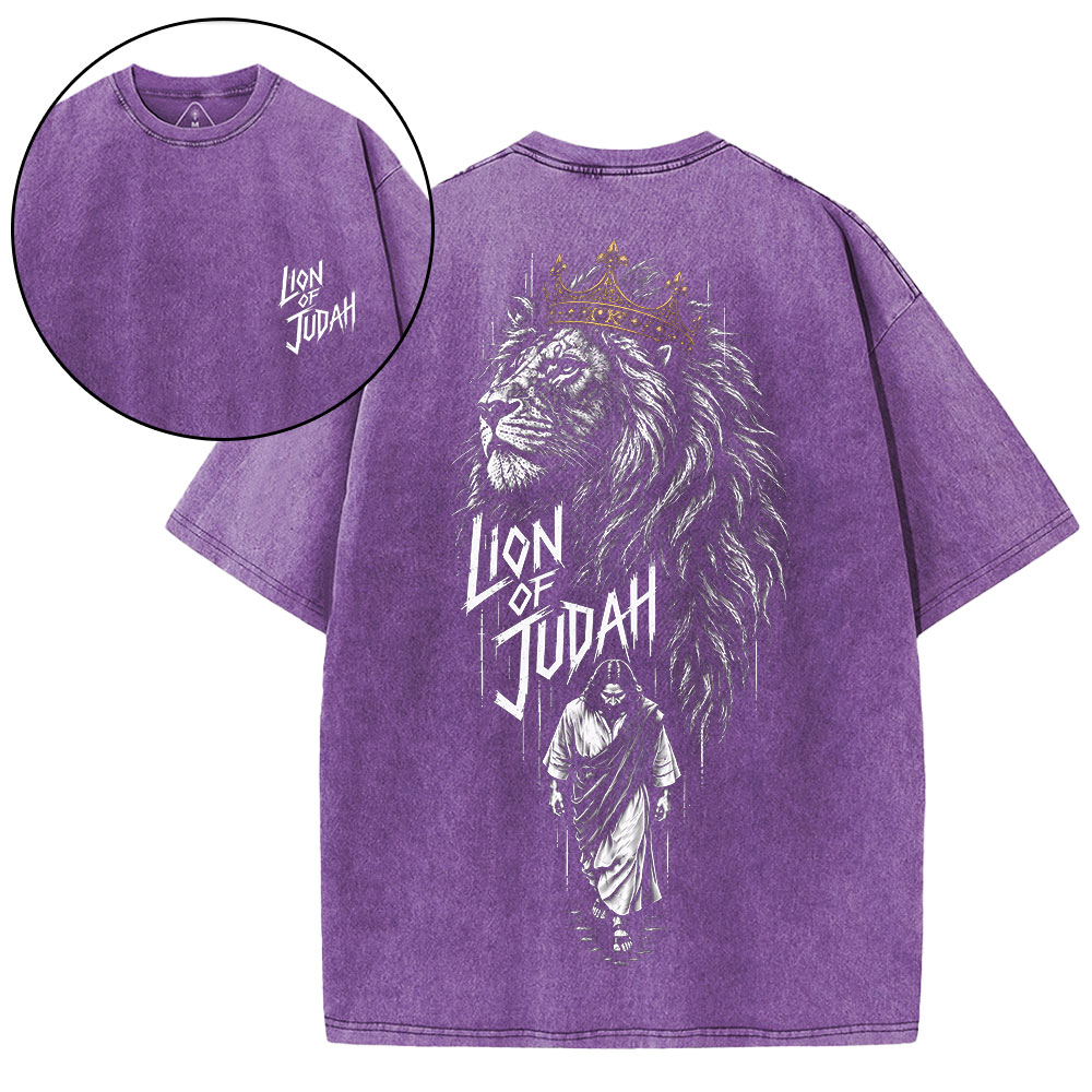 Lion Of Judah Christian Washed T-Shirt