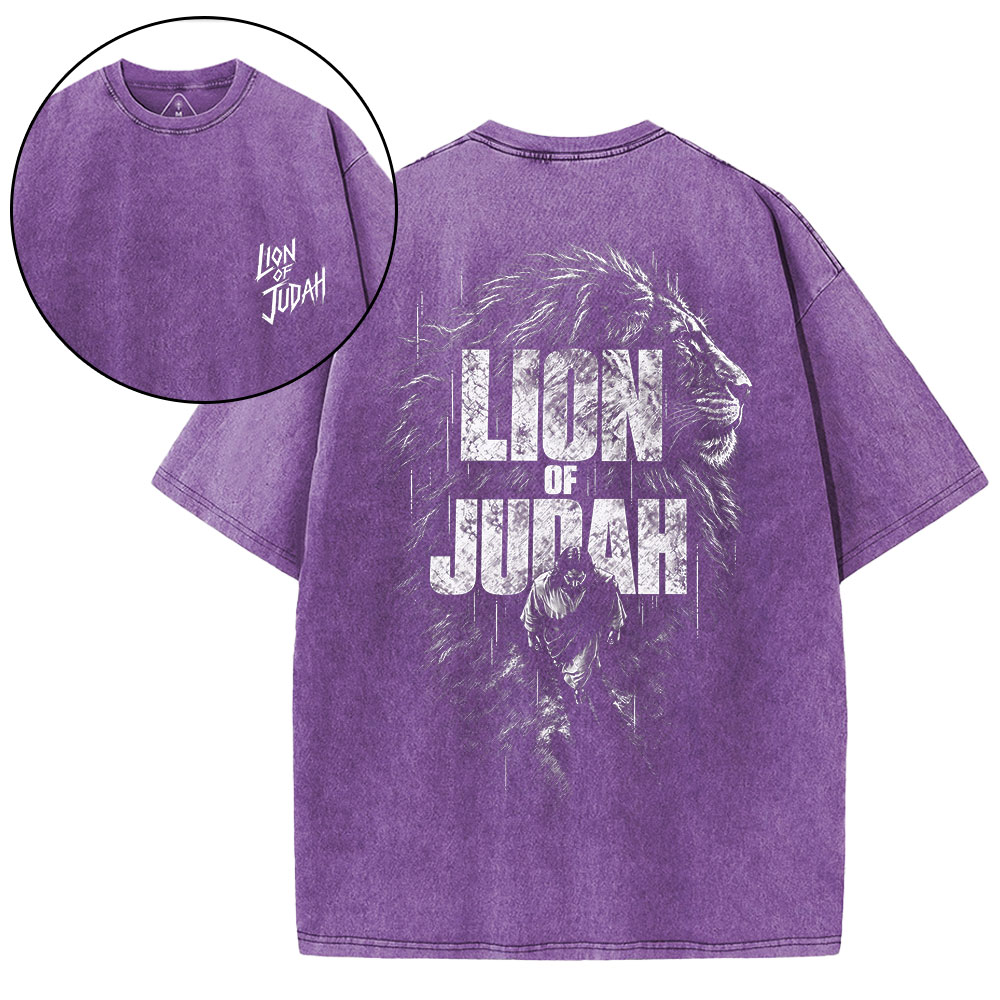 Lion Of Judah Christian Washed T-Shirt