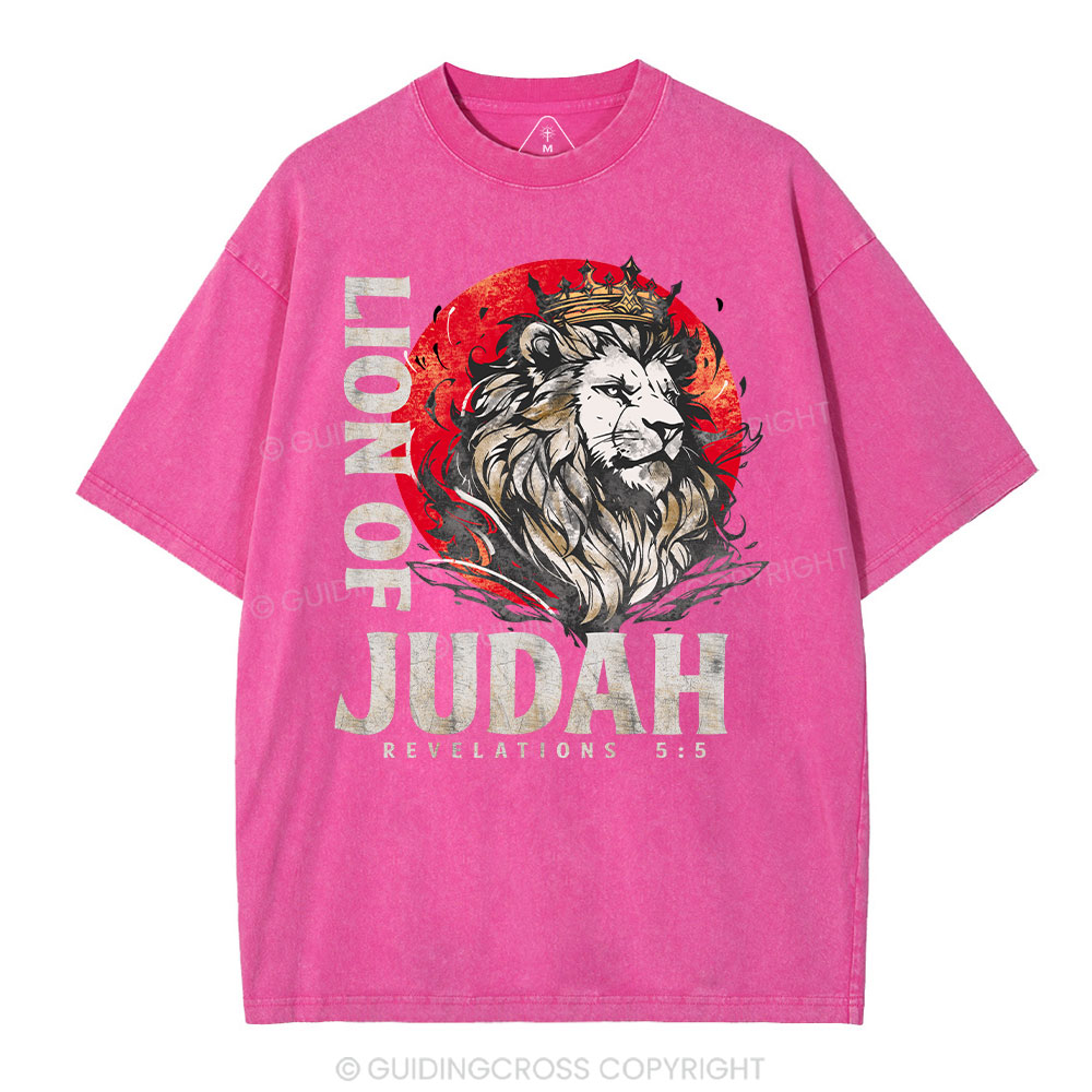 Lion Of Judah Christian Washed T-Shirt