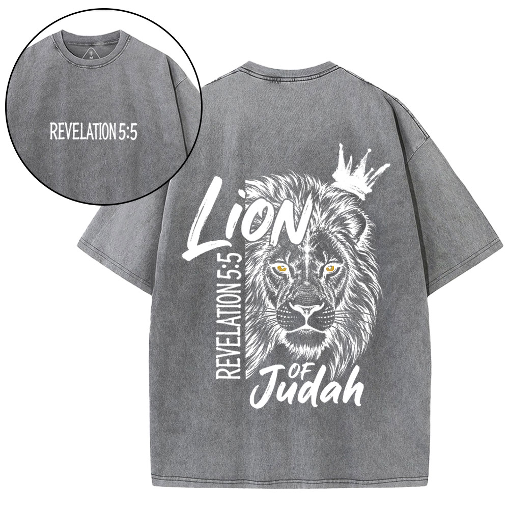 Lion Of Judah Christian Washed T-Shirt