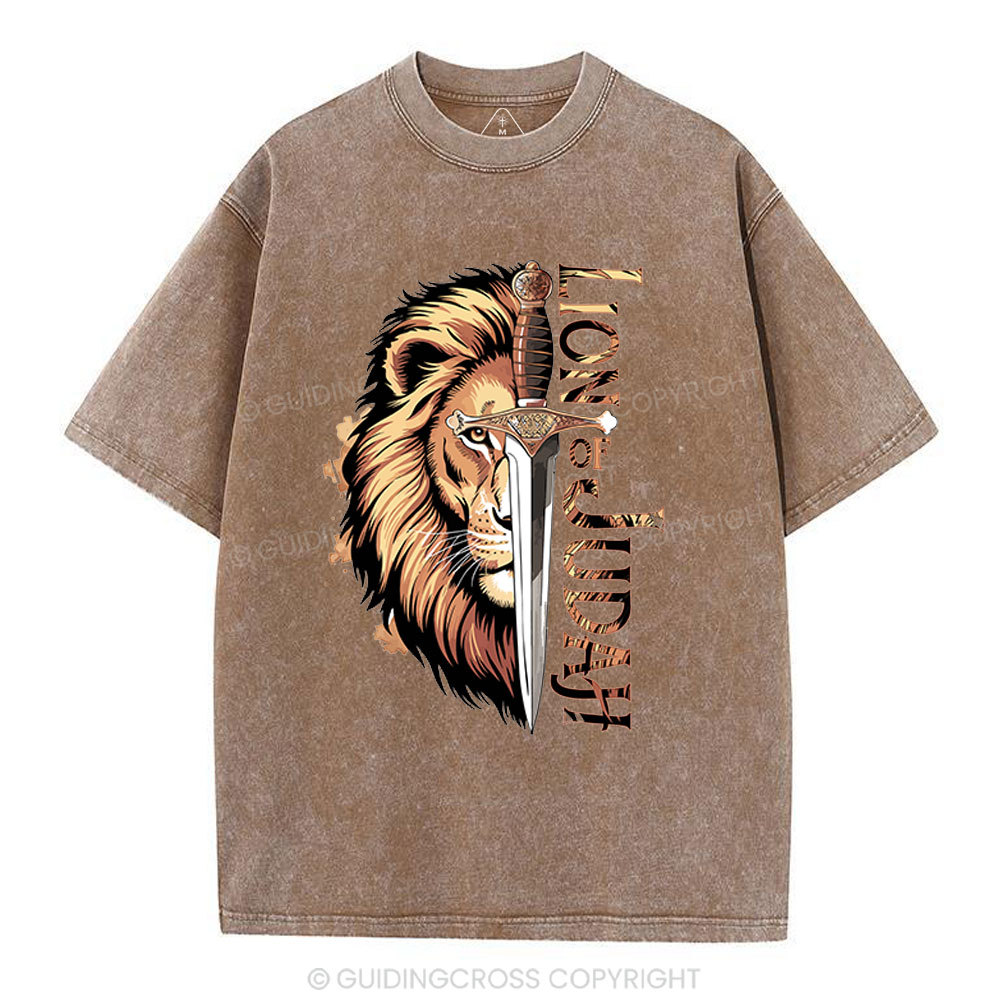 Lion Of Judah Christian Washed T-Shirt