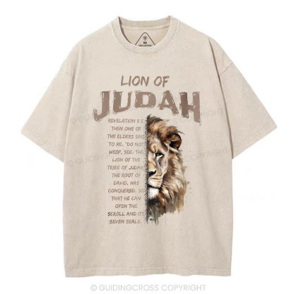 Lion Of Judah Christian Washed T-Shirt