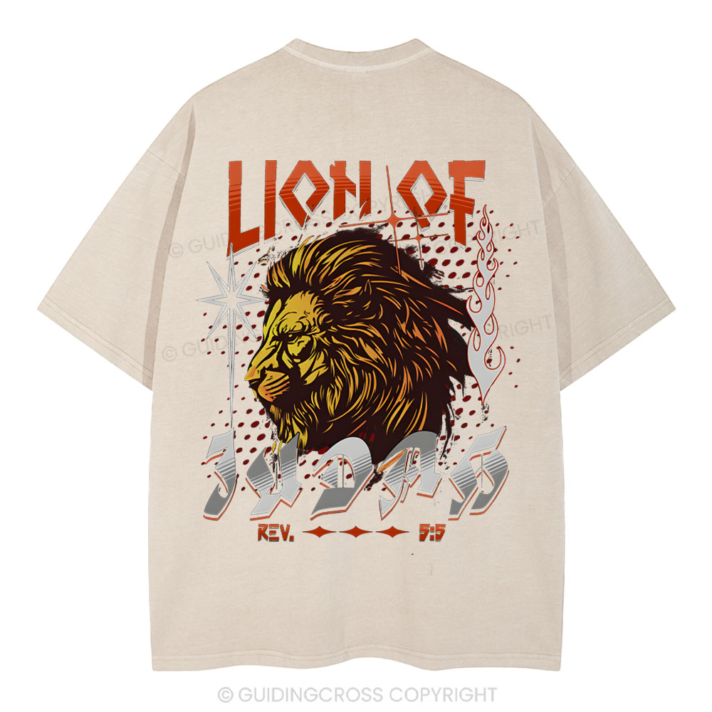 Lion Of Judah Christian Washed T-Shirt