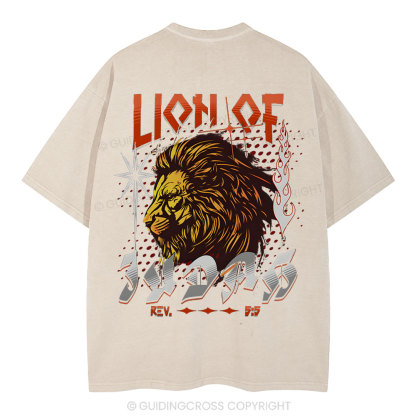 Lion Of Judah Christian Washed T-Shirt