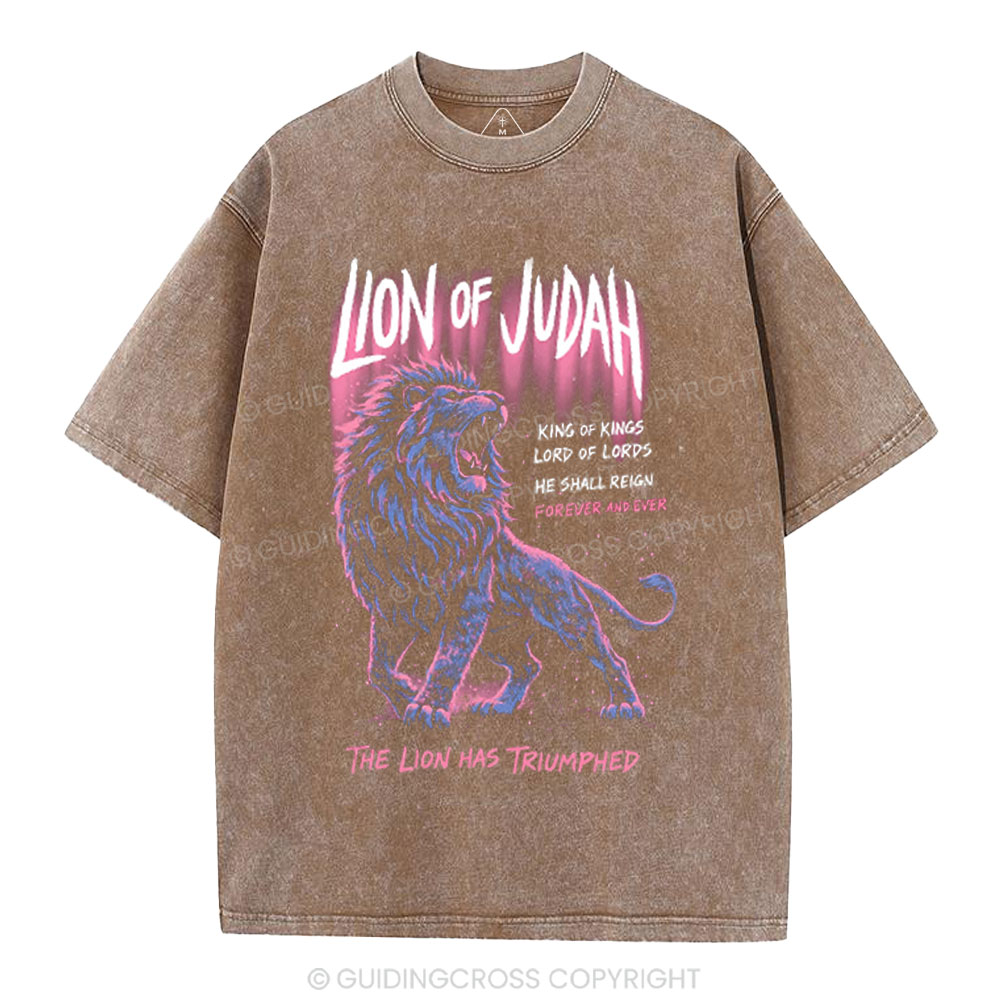 Lion Of Judah Christian Washed T-Shirt