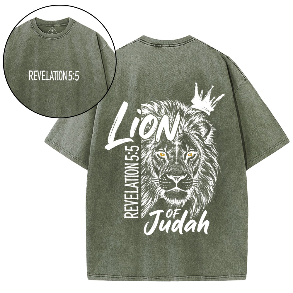 Lion Of Judah Christian Washed T-Shirt