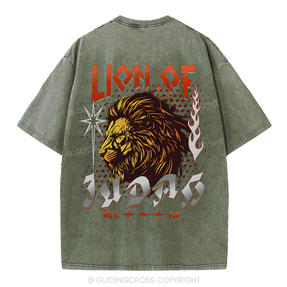 Lion Of Judah Christian Washed T-Shirt
