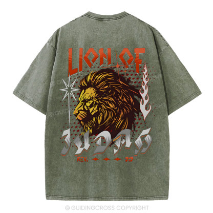 Lion Of Judah Christian Washed T-Shirt