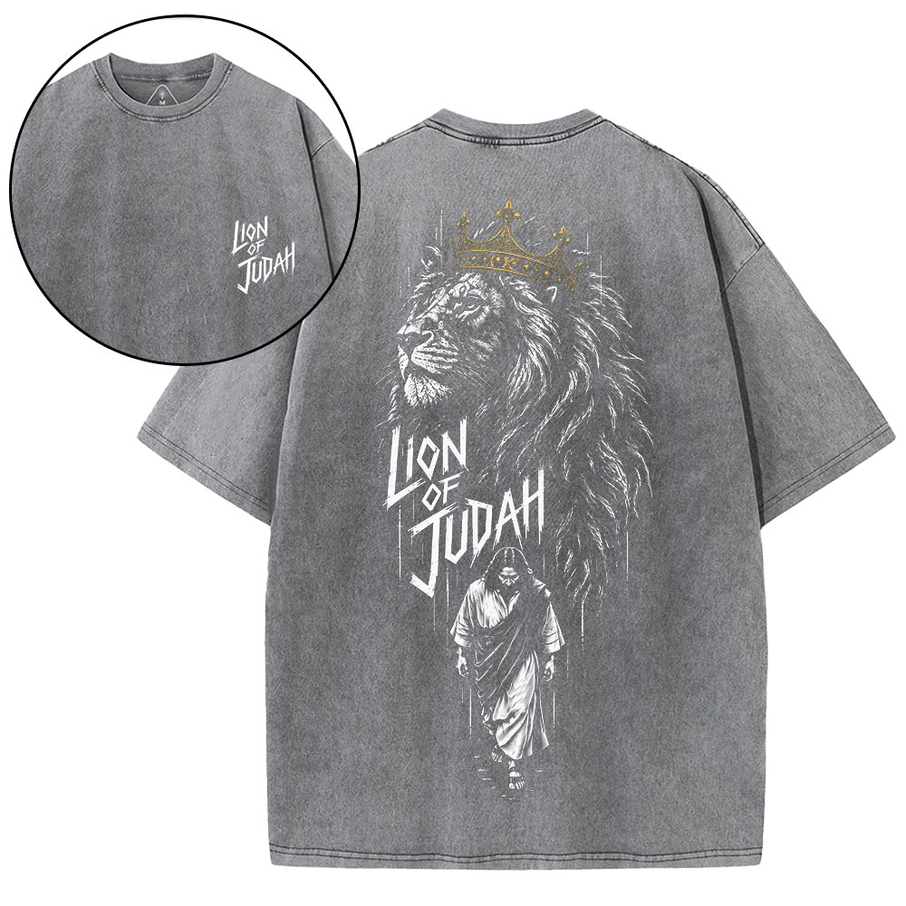Lion Of Judah Christian Washed T-Shirt