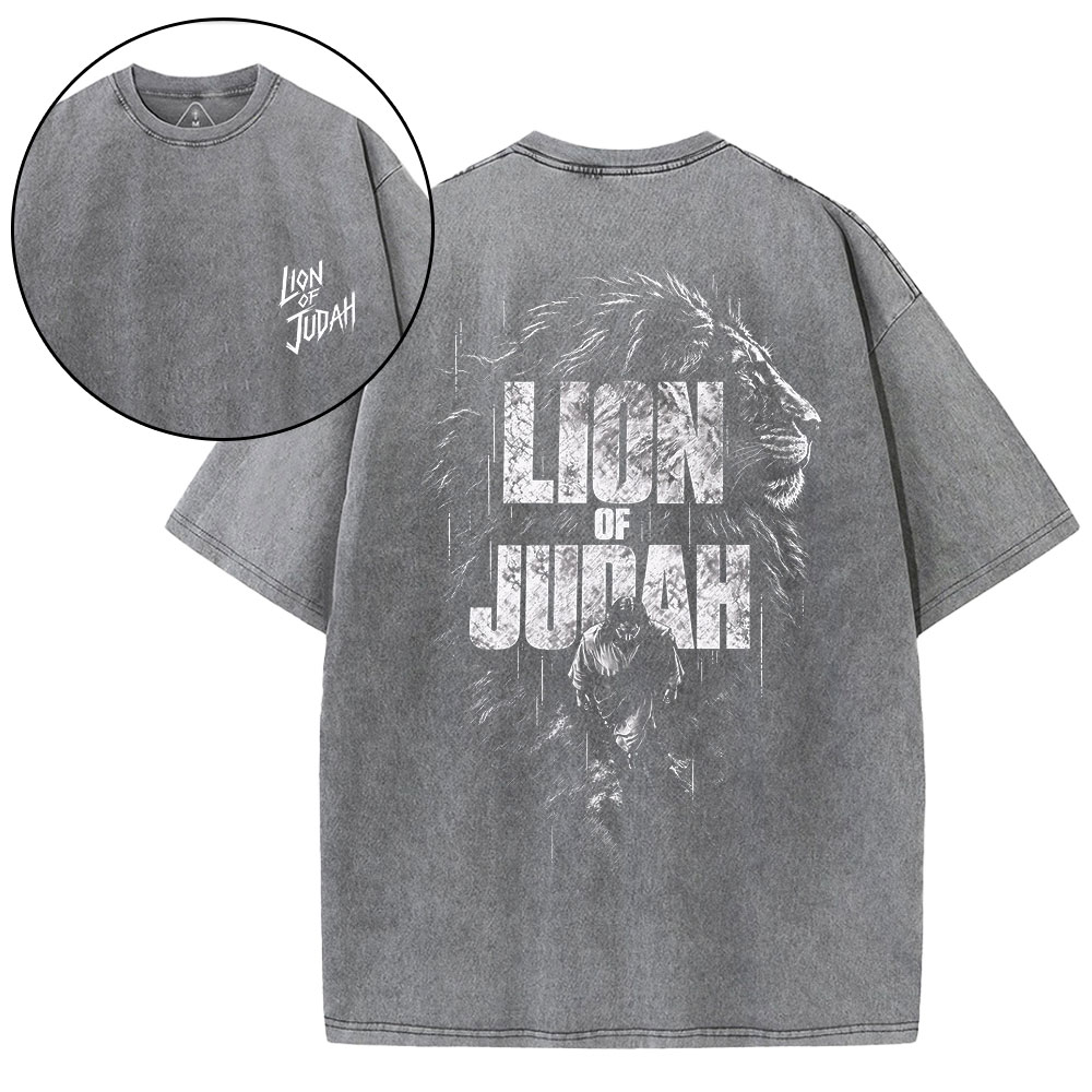 Lion Of Judah Christian Washed T-Shirt