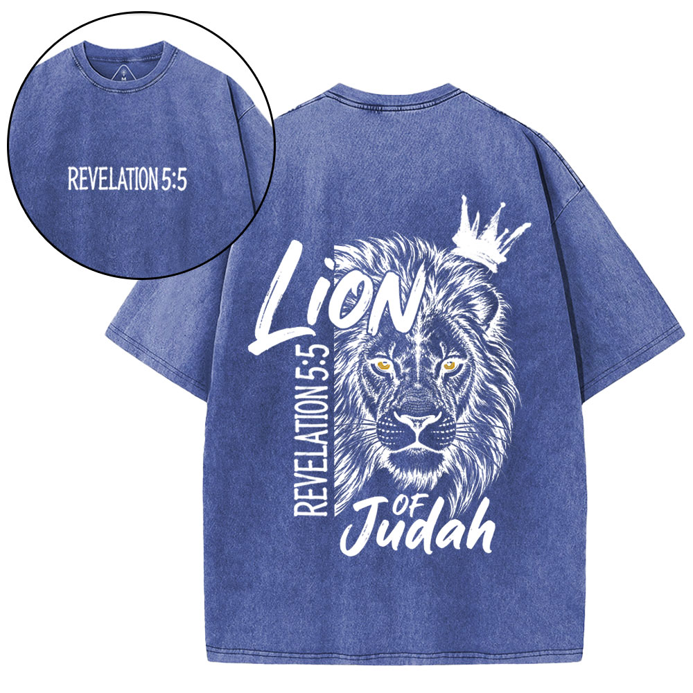 Lion Of Judah Christian Washed T-Shirt