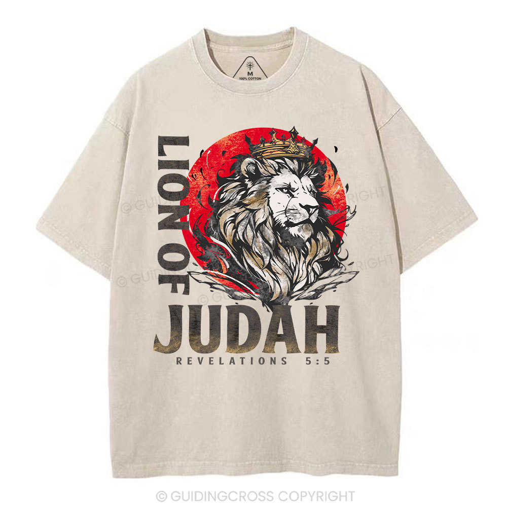 Lion Of Judah Christian Washed T-Shirt