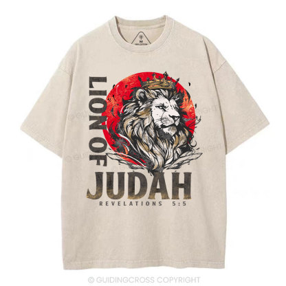 Lion Of Judah Christian Washed T-Shirt