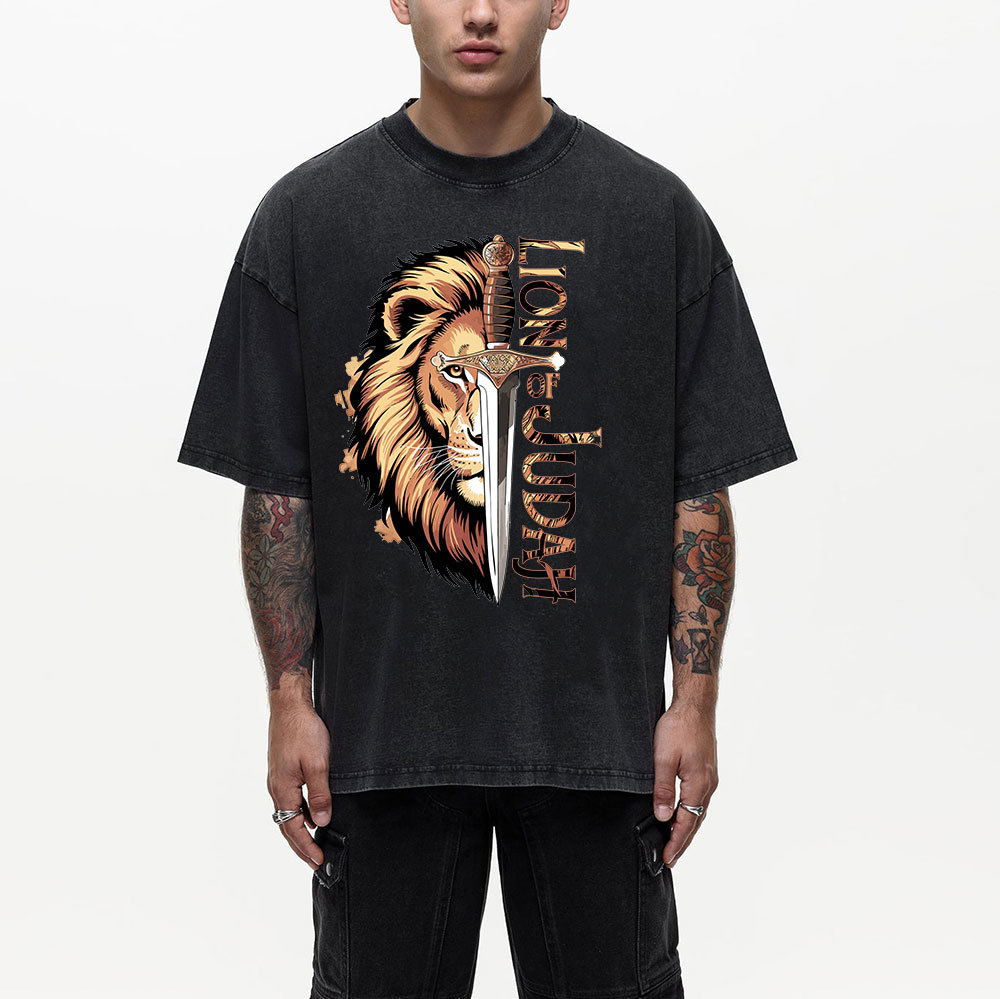 Lion Of Judah Christian Washed T-Shirt