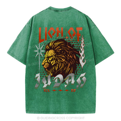 Lion Of Judah Christian Washed T-Shirt