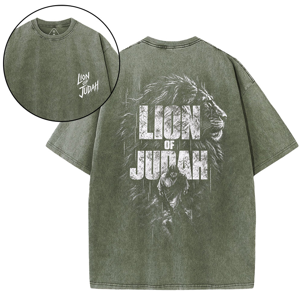 Lion Of Judah Christian Washed T-Shirt