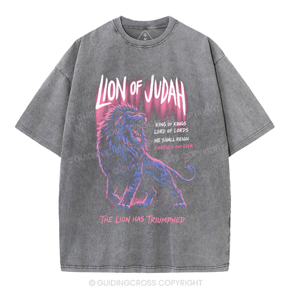 Lion Of Judah Christian Washed T-Shirt