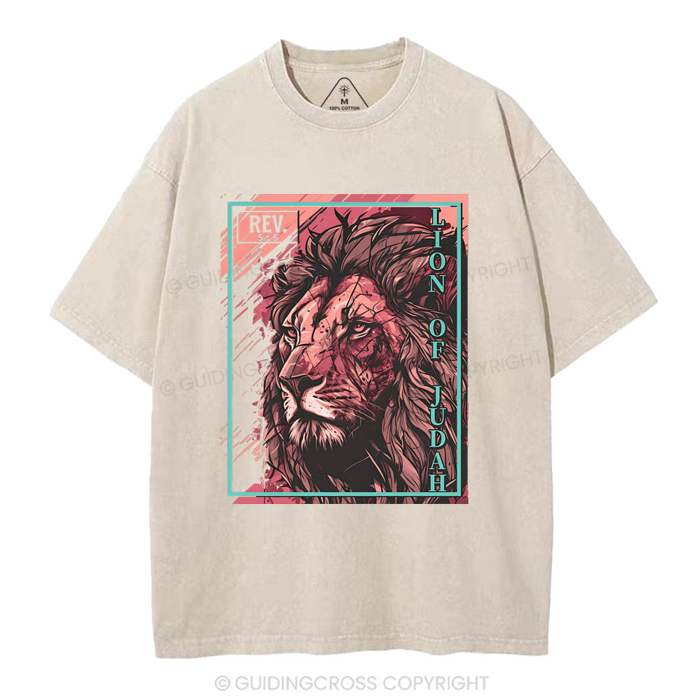 Lion Of Judah Christian Washed T-Shirt