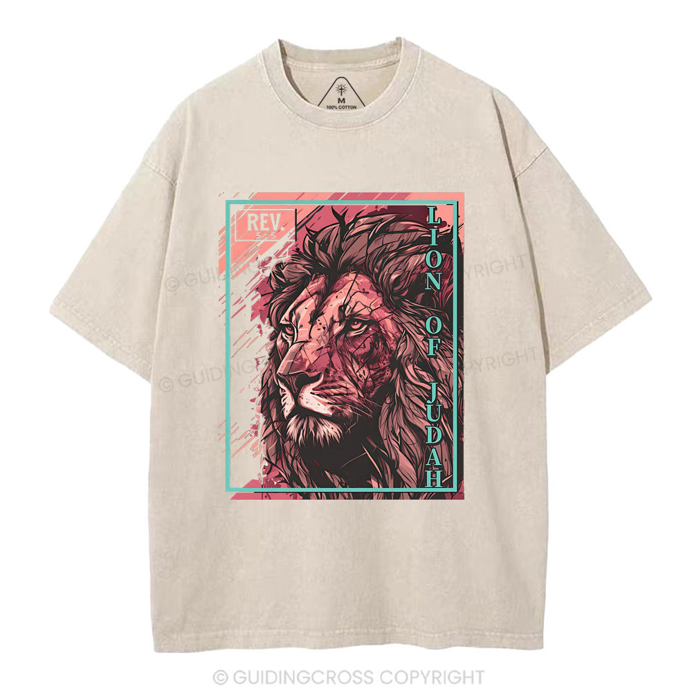 Lion Of Judah Christian Washed T-Shirt