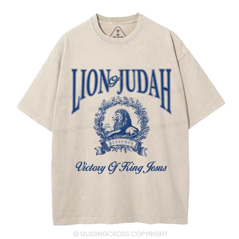 Lion Of Judah Christian Washed T-Shirt