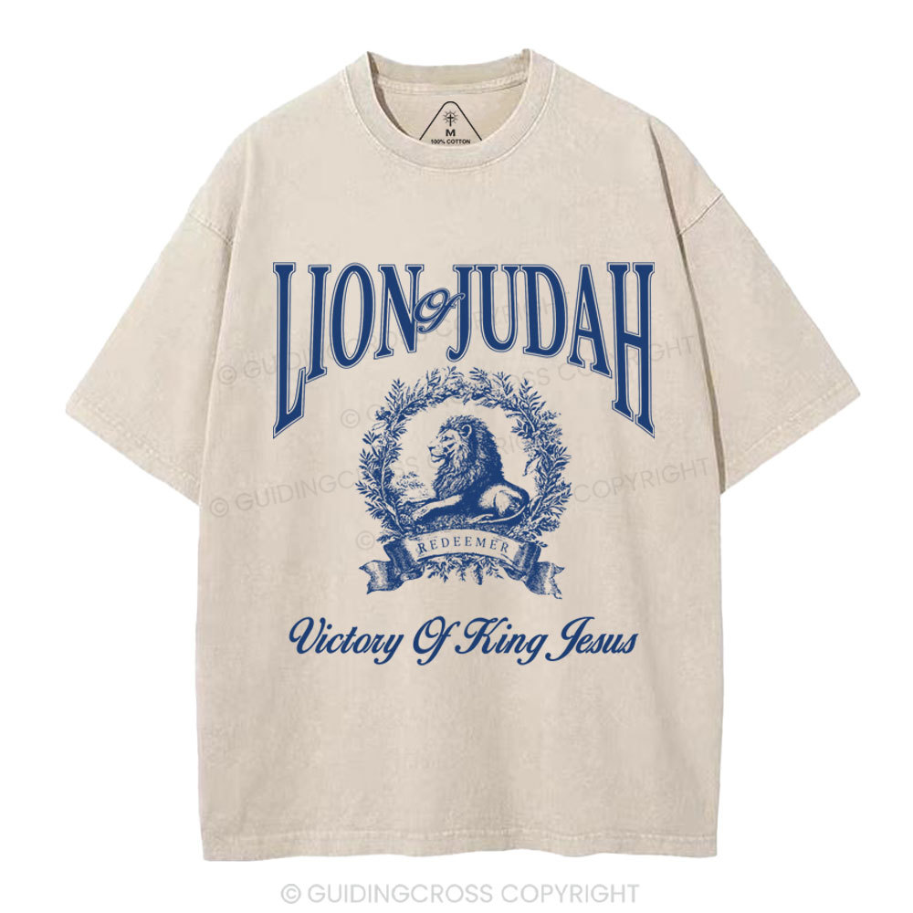 Lion Of Judah Christian Washed T-Shirt