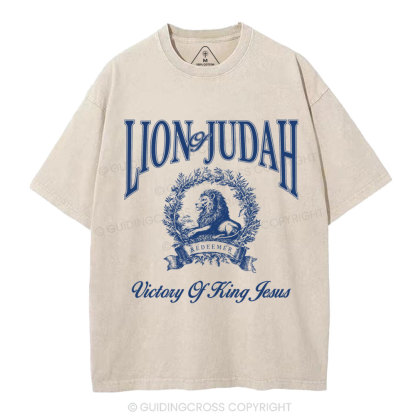 Lion Of Judah Christian Washed T-Shirt