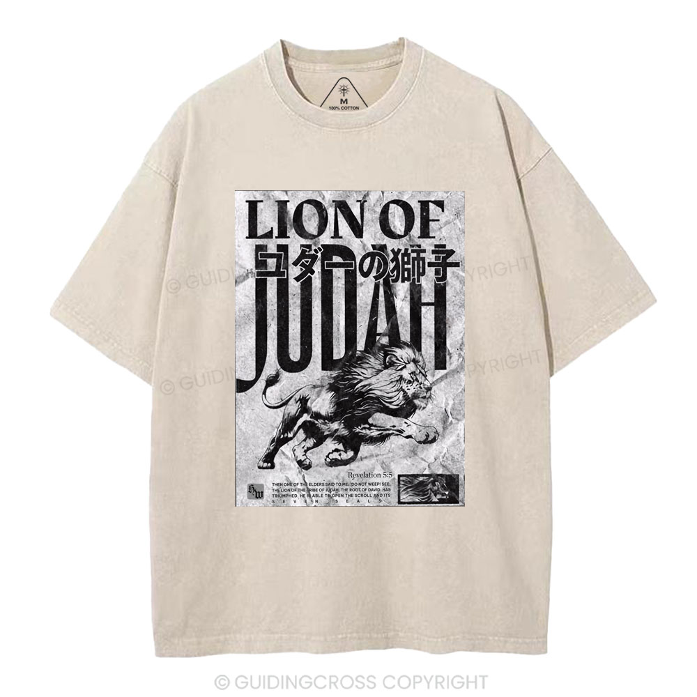 Lion Of Judah Christian Washed T-Shirt