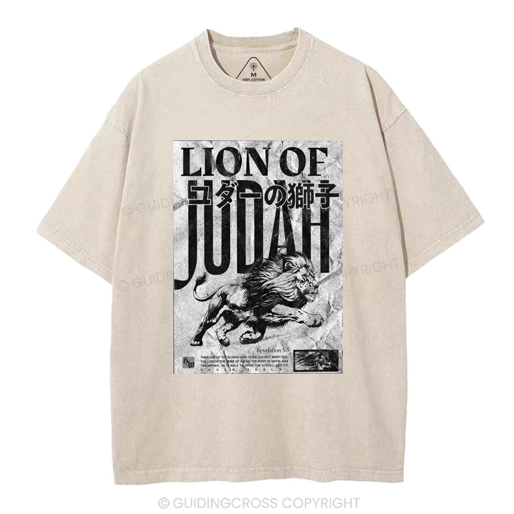 Lion Of Judah Christian Washed T-Shirt