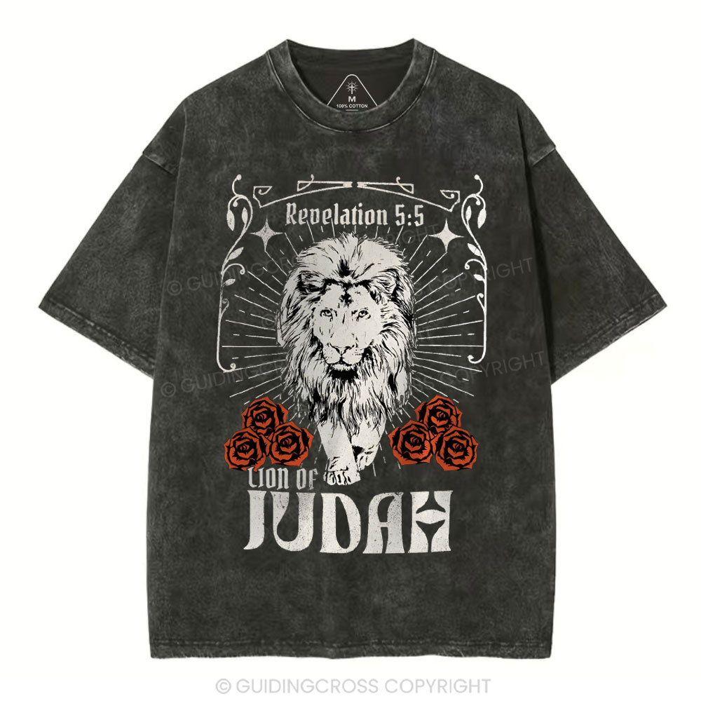 Lion Of Judah Christian Washed T-Shirt