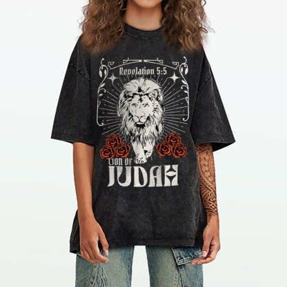 Lion Of Judah Christian Washed T-Shirt