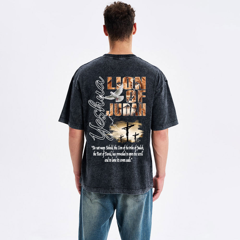 Lion Of Judah Christian Washed T-Shirt