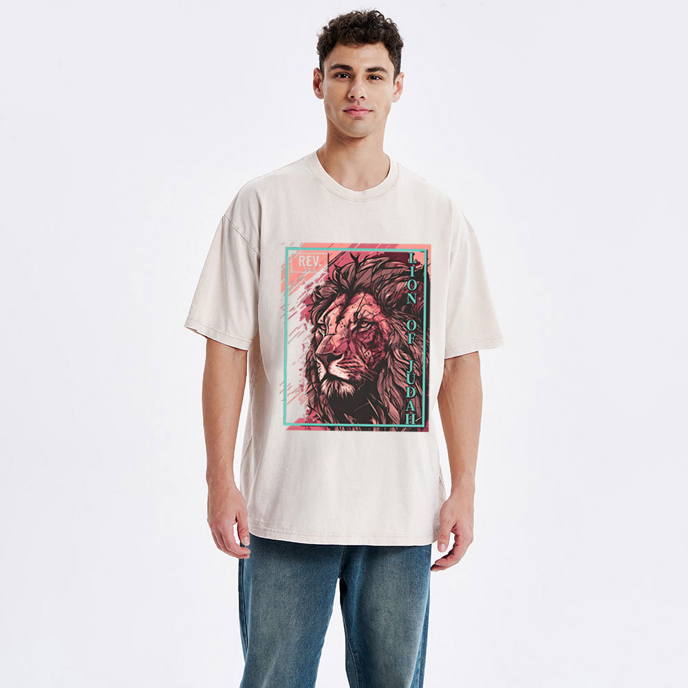 Lion Of Judah Christian Washed T-Shirt