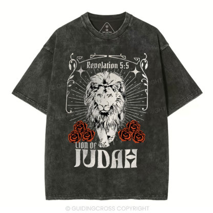 Lion Of Judah Christian Washed T-Shirt