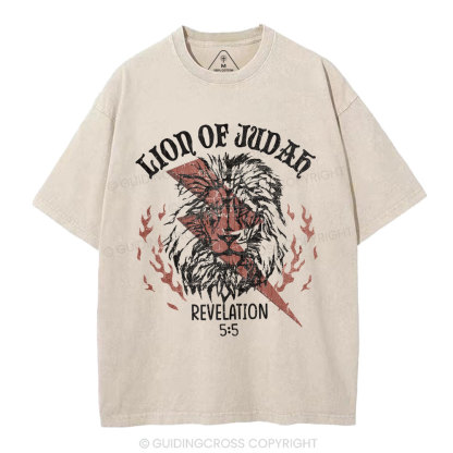 Lion Of Judah Christian Washed T-Shirt