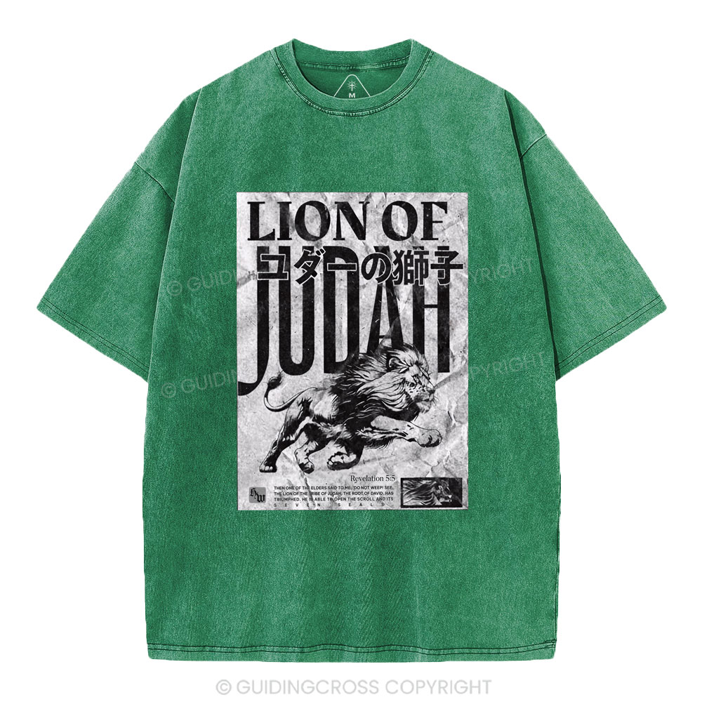 Lion Of Judah Christian Washed T-Shirt