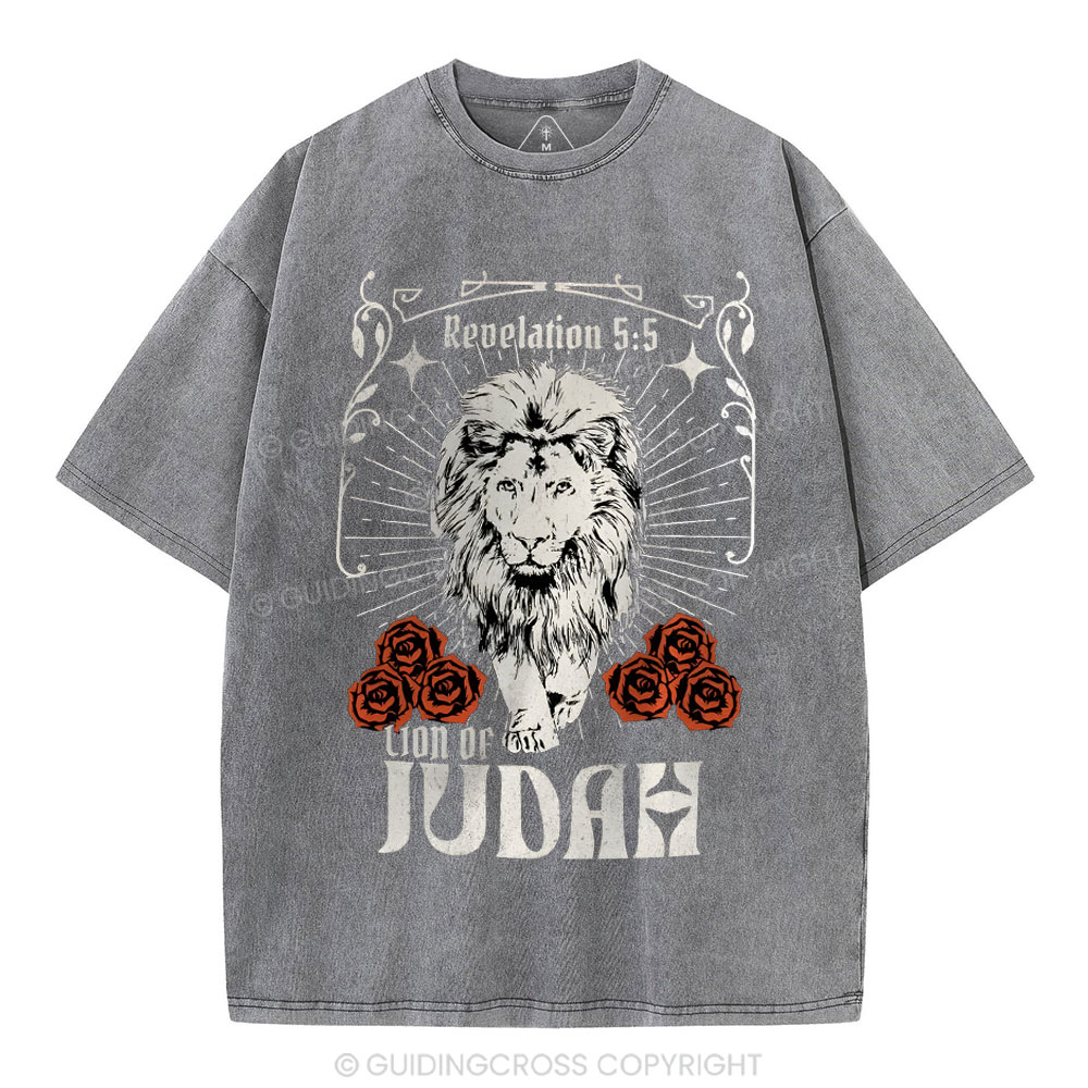 Lion Of Judah Christian Washed T-Shirt